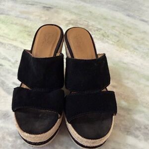 Crown Vintage Black Suede Mules